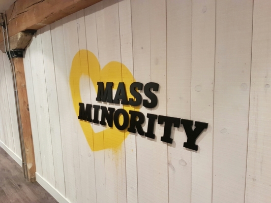 3D letters matte finish Mass Minority