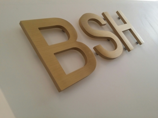 Brass cut out letters BSH