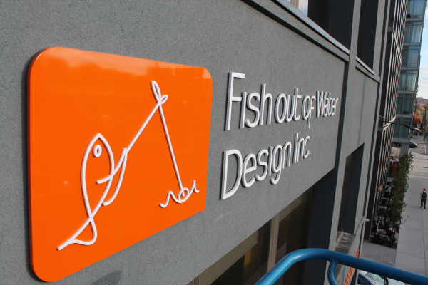 Custom-3D-logo-raised-from-the-wall-Fish-out-of-water
