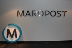 Maropost stainless steel letters and logo