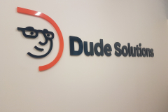 3D cut acrylic logo Dude Solutions