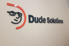 3D cut acrylic logo Dude for Solutions