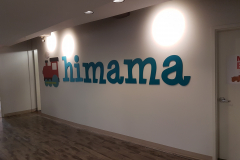 3D cut acrylic logo painted to match the colours himama