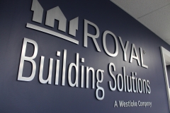 Brushed aluminium 3D letters Royal