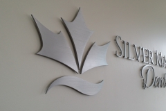 Brushed aluminium letters silver dental