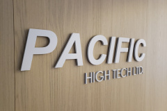 Custom-painted-white-3D-cut-aluminium-logo-PACIFIC-HIGH-TECH