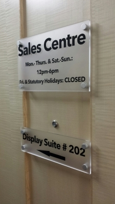 Frosted acrylic directional signs CHAZ-