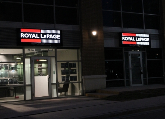 Royal Lepage alupanel boxes with cut out letters pushed out-