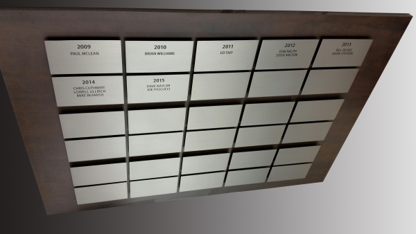 Stainless steel plaques for Tiger cats stadium-