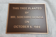Custom raised text bronze plaque Honda-