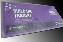 Eglinton Crosstown Laird Station mesh banner-