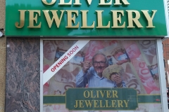 Titanium brushed gold channel letters Oliver Jewellery