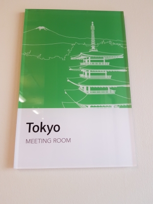 Clear acrylic interior sign - meeting room