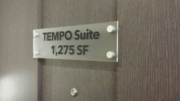 Tempo suite acrylic sign