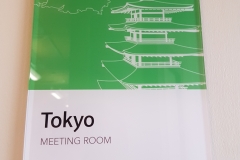 Clear acrylic interior sign - meeting room