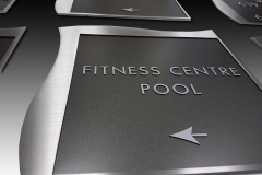 Custom brushed steel interior signs for Rogers Centre Luxury Hotel Suites  Renaissance Toronto Downtown