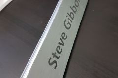 Solid brushed desk nameplate