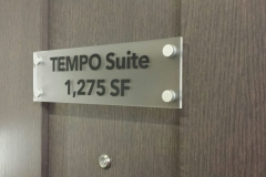 Tempo suite acrylic sign