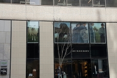 BURBERRY reversed full color printed graphics on a windows
