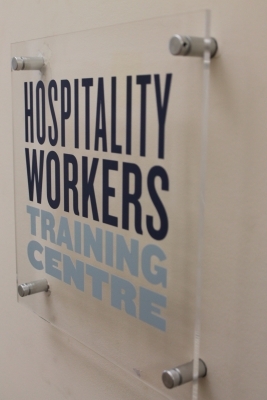 Lobby acrylic sign Hospitality