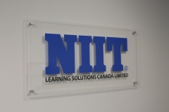 Acrylic reception sign NIIT