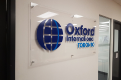 Clear acrylic reception sign Oxford