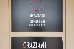 Custom raised metal reception signs GRAZIANI