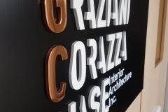 Polished copper 3D raised metal reception sign