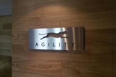 Solid stainless steel reception sign
