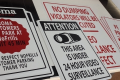 Custom parking signs variance.