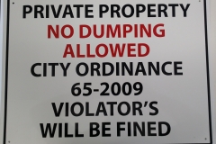 No Dumping Signs