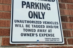 Parking sign Authorized Only