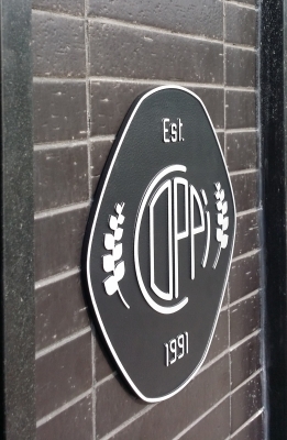Aluminium raised plaque Coppi