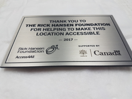 Etched stainless steel plaque Canada