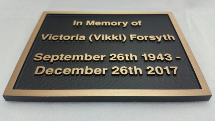 Solid bronze plaque In Memory