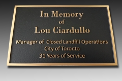 Bronze plaque City of Toronto