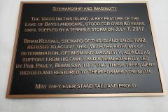 Bronze plaque with raised text and border ST