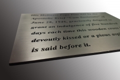 Brushed steel engraved plaque p