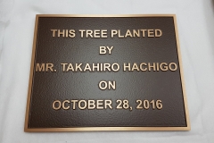 Custom bronze tooled plaque Hachigo