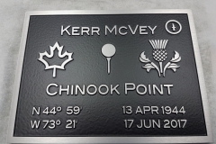 Raised aluminiumn plaque Kerr