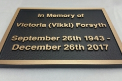 Solid bronze plaque In Memory