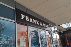 Framles box with white cutout letters