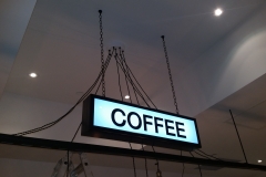 Hanging LED illuminated coffe box