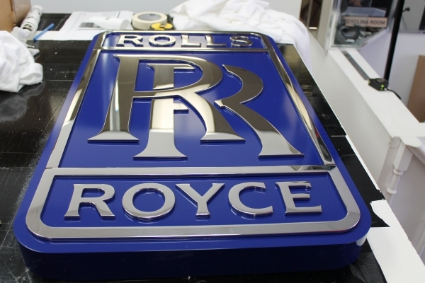 Rolls-Royce fully polished steel cut out letters logo