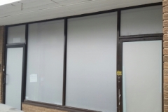 Frosted vinyl on glass windows