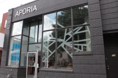 Frosted vinyl window graphics Aporia